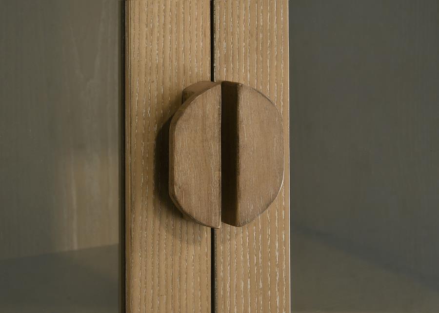 Adina - Tall Display Cabinet - Distressed Light Brown Display Cabinet modern furniture Contempo Furniture