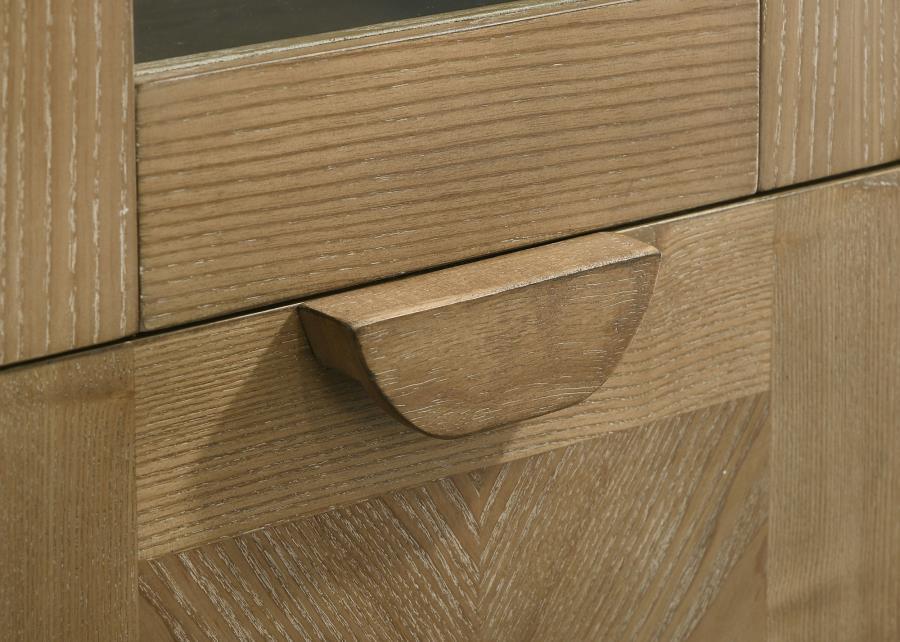 Adina - Tall Display Cabinet - Distressed Light Brown Display Cabinet modern furniture Contempo Furniture