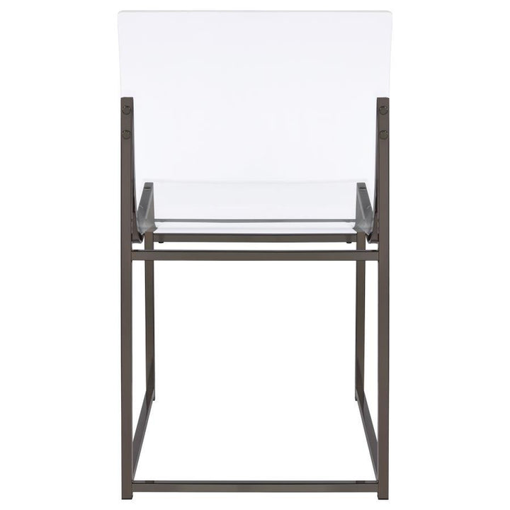 Adino - Acrylic Dining Side Chair (Set of 2) - Black Nickel Chair Set modern furniture Contempo Furniture