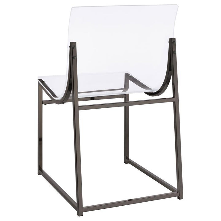 Adino - Acrylic Dining Side Chair (Set of 2) - Black Nickel Chair Set modern furniture Contempo Furniture