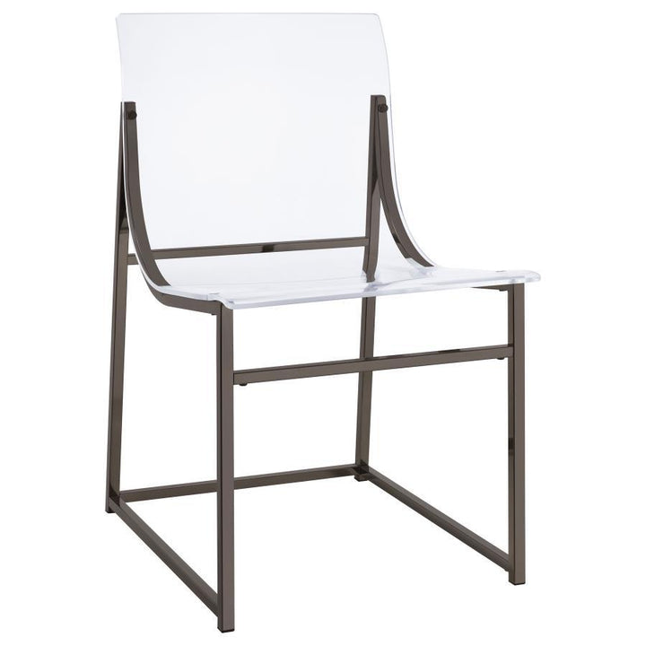 Adino - Acrylic Dining Side Chair (Set of 2) - Black Nickel Chair Set modern furniture Contempo Furniture