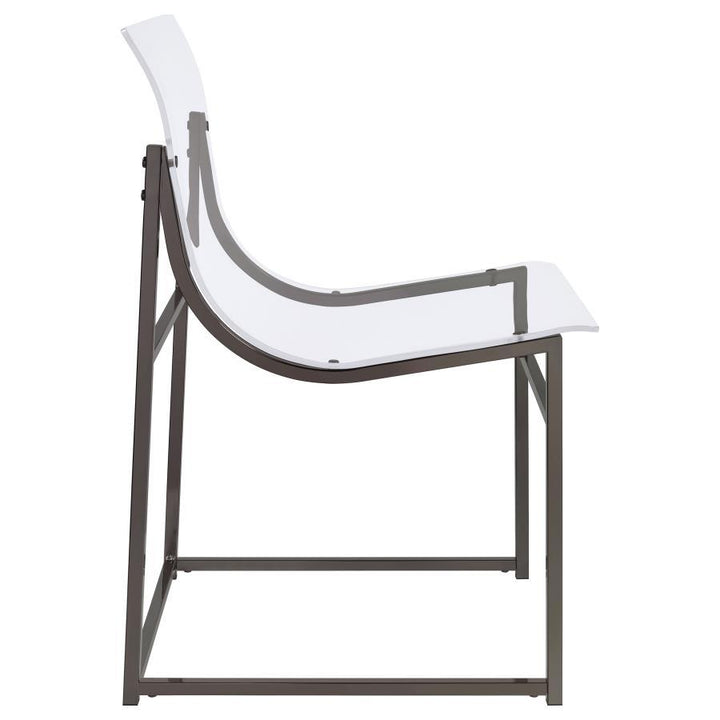 Adino - Acrylic Dining Side Chair (Set of 2) - Black Nickel Chair Set modern furniture Contempo Furniture