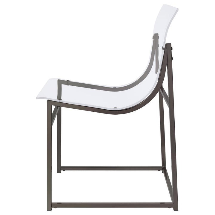 Adino - Acrylic Dining Side Chair (Set of 2) - Black Nickel Chair Set modern furniture Contempo Furniture