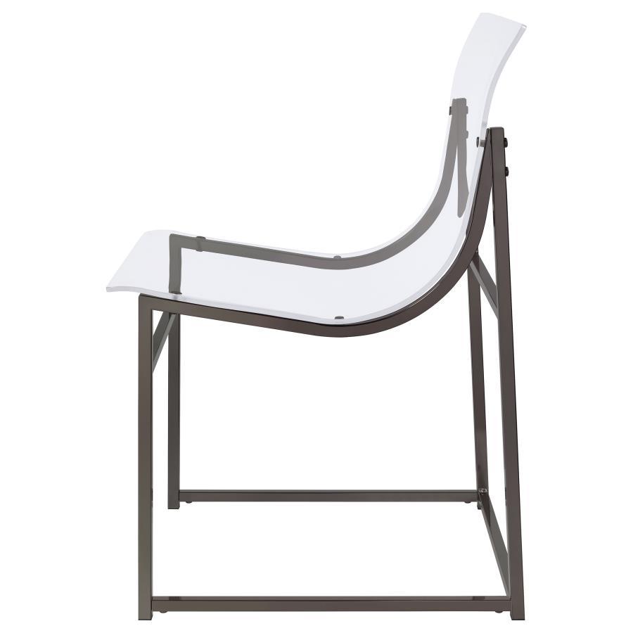 Adino - Acrylic Dining Side Chair (Set of 2) - Black Nickel Chair Set modern furniture Contempo Furniture