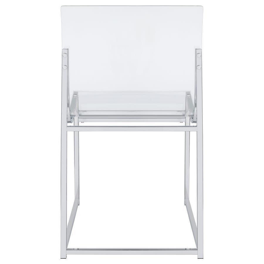 Adino - Acrylic Dining Side Chair (Set of 2) - Chrome Chair Set modern furniture Contempo Furniture