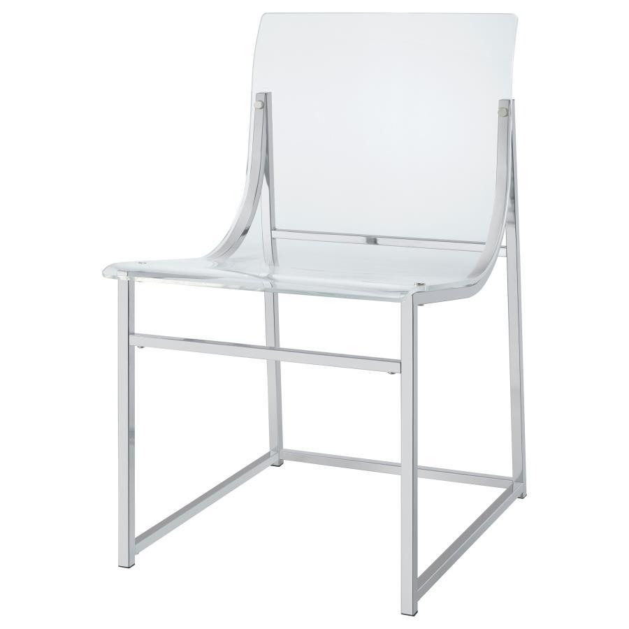 Adino - Acrylic Dining Side Chair (Set of 2) - Chrome Chair Set modern furniture Contempo Furniture