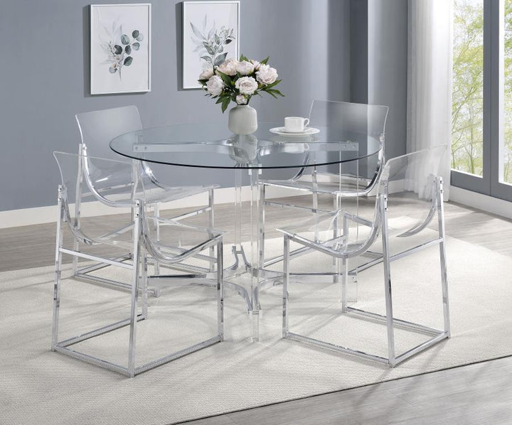 Adino - Acrylic Dining Side Chair (Set of 2) - Chrome Chair Set modern furniture Contempo Furniture