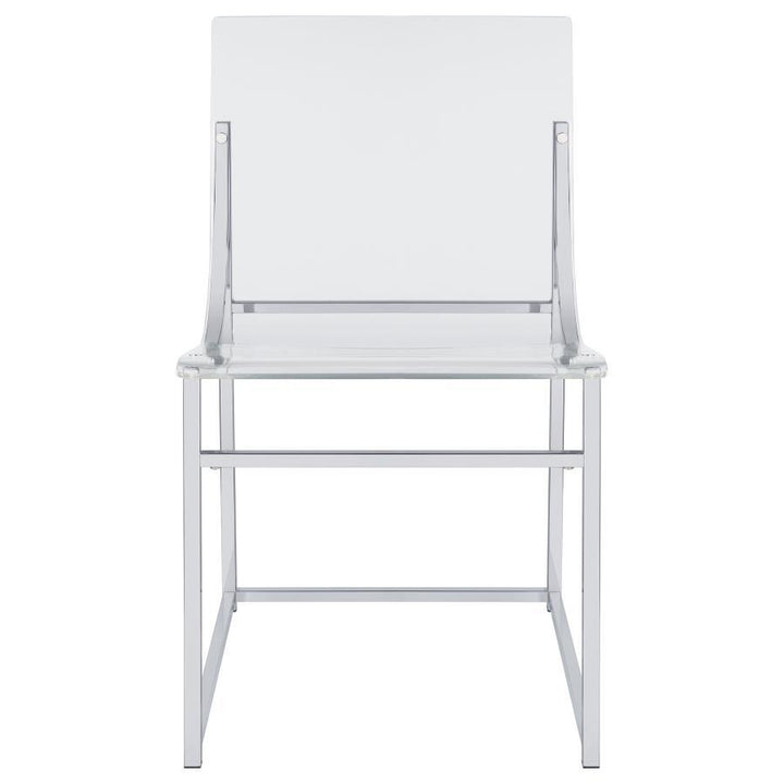 Adino - Acrylic Dining Side Chair (Set of 2) - Chrome Chair Set modern furniture Contempo Furniture