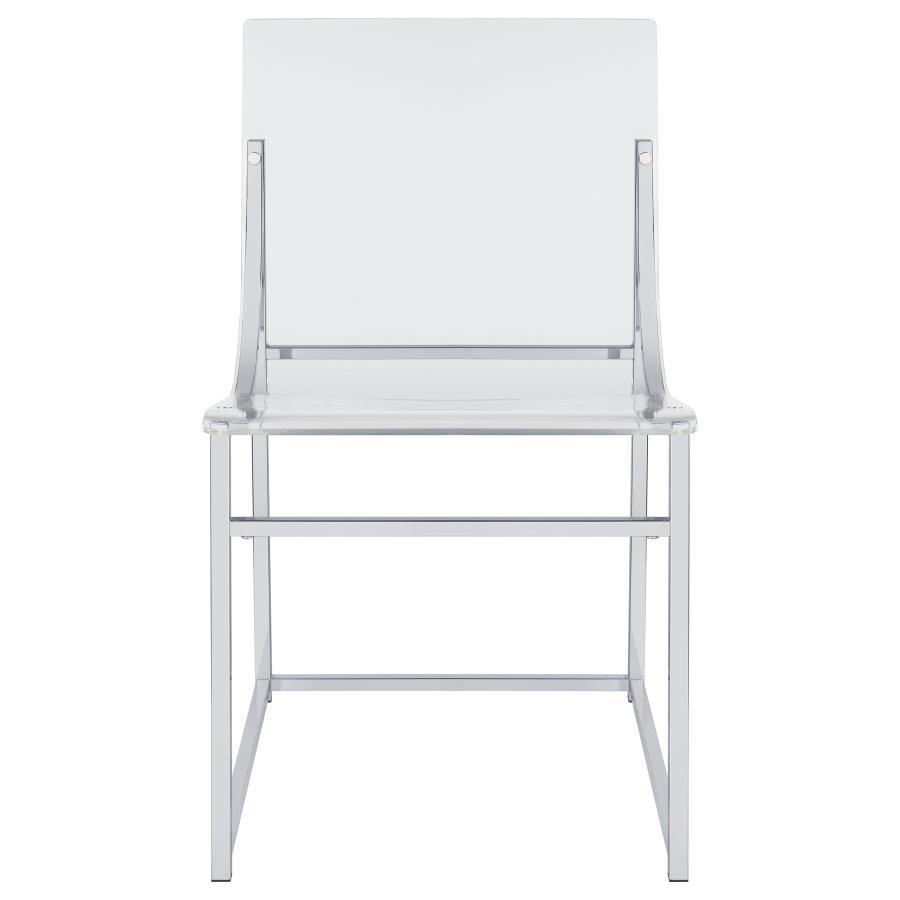 Adino - Acrylic Dining Side Chair (Set of 2) - Chrome Chair Set modern furniture Contempo Furniture