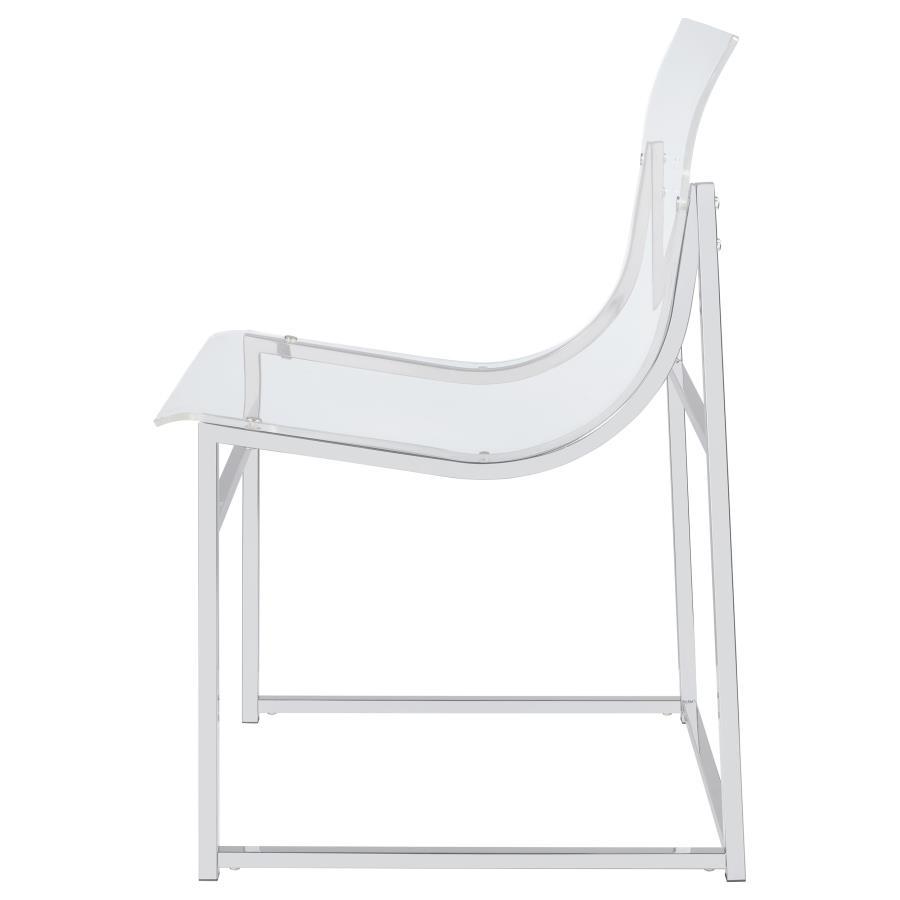 Adino - Acrylic Dining Side Chair (Set of 2) - Chrome Chair Set modern furniture Contempo Furniture