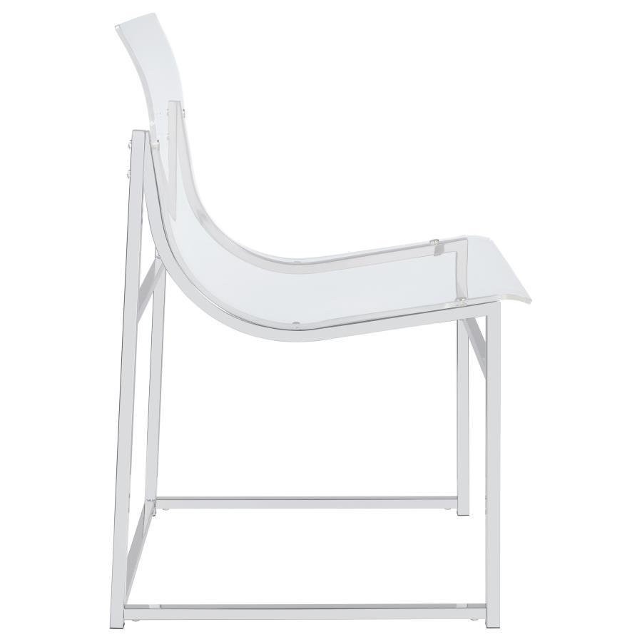 Adino - Acrylic Dining Side Chair (Set of 2) - Chrome Chair Set modern furniture Contempo Furniture