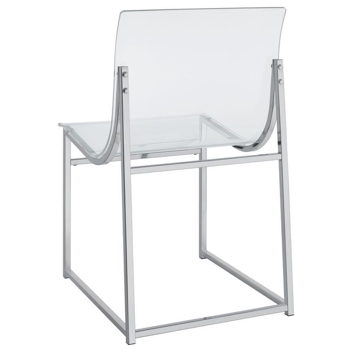 Adino - Acrylic Dining Side Chair (Set of 2) - Chrome Chair Set modern furniture Contempo Furniture