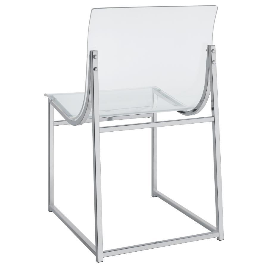 Adino - Acrylic Dining Side Chair (Set of 2) - Chrome Chair Set modern furniture Contempo Furniture