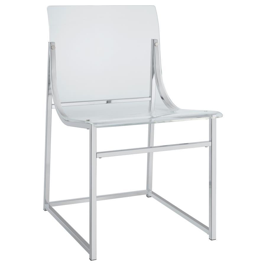 Adino - Acrylic Dining Side Chair (Set of 2) - Chrome Chair Set modern furniture Contempo Furniture
