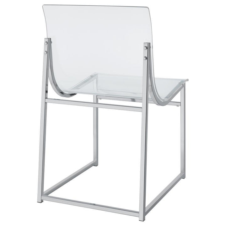 Adino - Acrylic Dining Side Chair (Set of 2) - Chrome Chair Set modern furniture Contempo Furniture