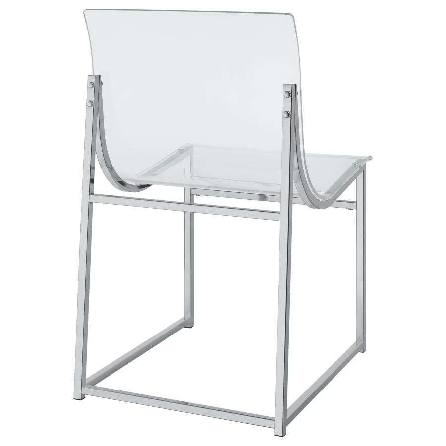 Adino - Acrylic Dining Side Chair (Set of 2) - Chrome Chair Set modern furniture Contempo Furniture