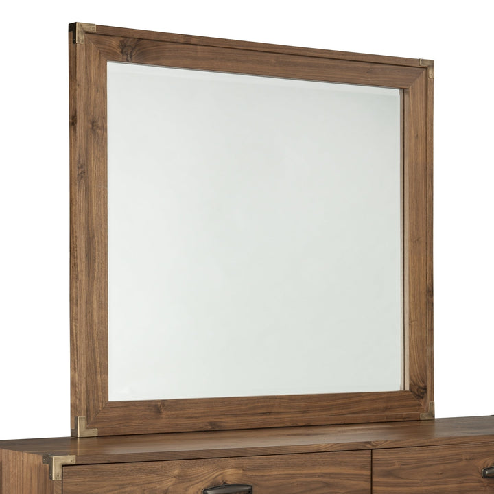 Adler Beveled Glass Mirror in Natural Walnut Mirror modern furniture Contempo Furniture