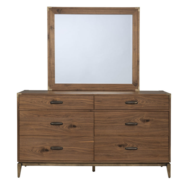 Adler Beveled Glass Mirror in Natural Walnut Mirror modern furniture Contempo Furniture