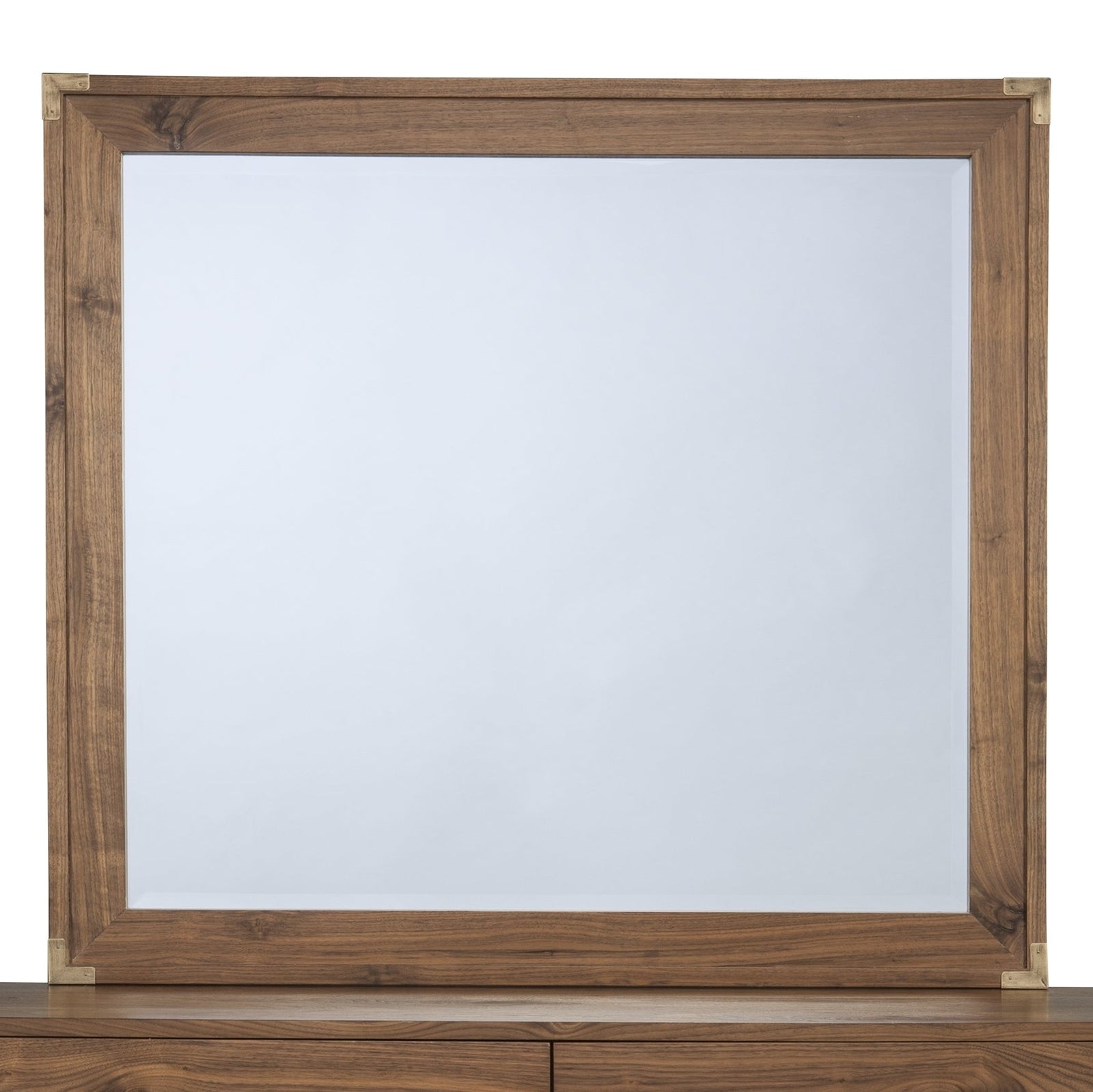 Adler Beveled Glass Mirror in Natural Walnut Mirror modern furniture Contempo Furniture