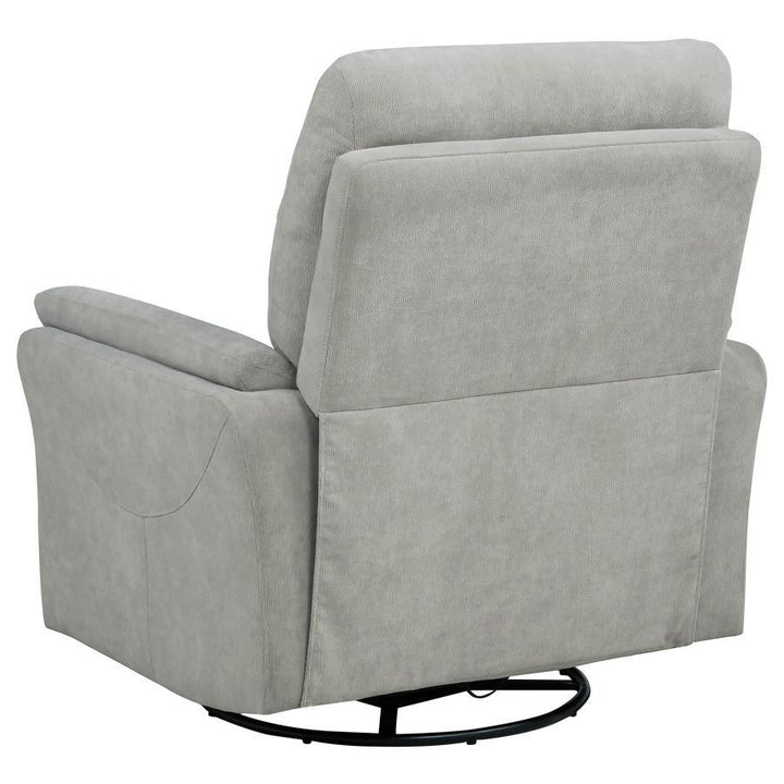 Adler - Upholstered Power Swivel Glider Recliner - Ivory Swivel Glider Chair modern furniture Contempo Furniture