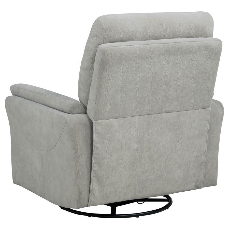Adler - Upholstered Power Swivel Glider Recliner - Ivory Swivel Glider Chair modern furniture Contempo Furniture