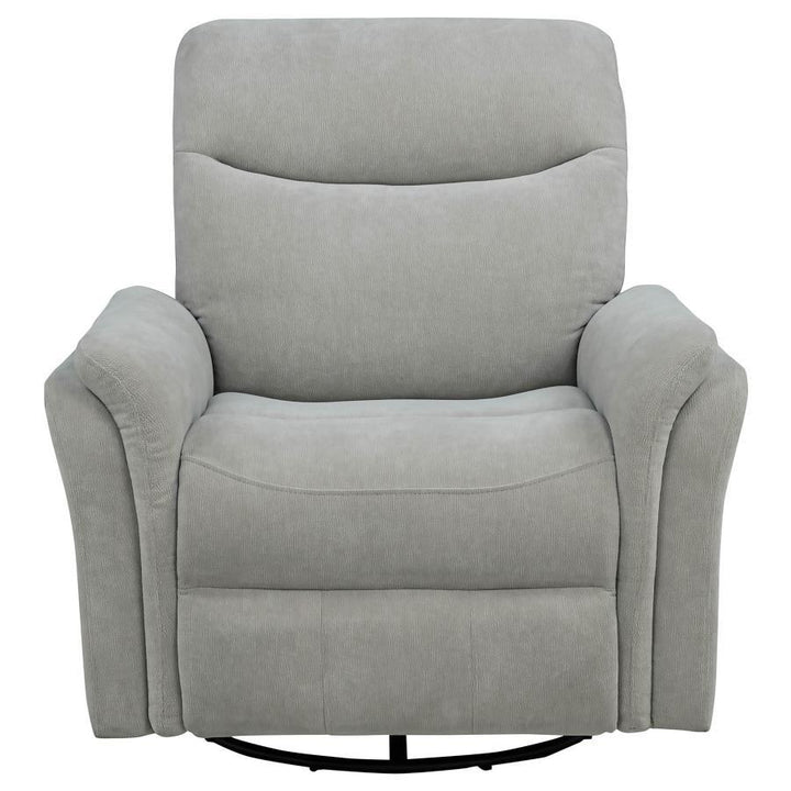 Adler - Upholstered Power Swivel Glider Recliner - Ivory Swivel Glider Chair modern furniture Contempo Furniture