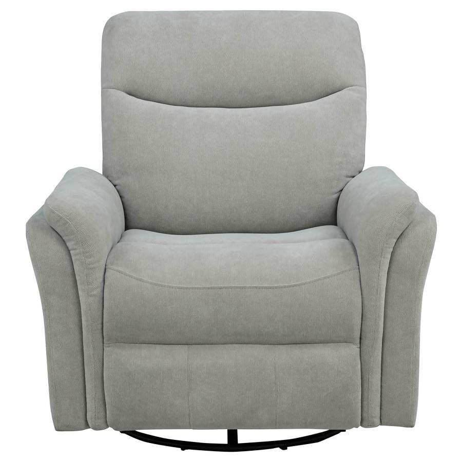 Adler - Upholstered Power Swivel Glider Recliner - Ivory Swivel Glider Chair modern furniture Contempo Furniture