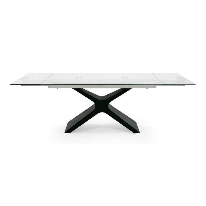 Adler - Modern Black Glass Extendable 63"/94.5" Dining Table