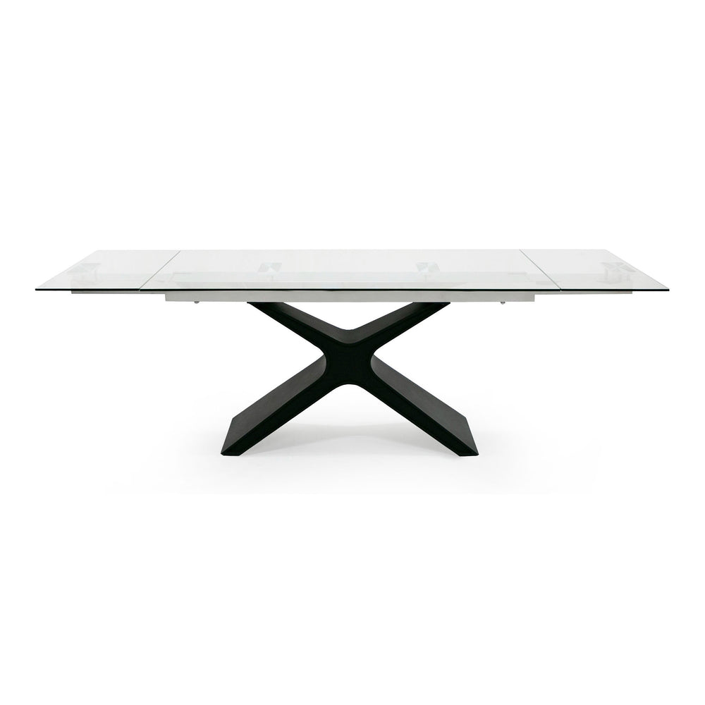 Adler - Modern Black Glass Extendable 63"/94.5" Dining Table