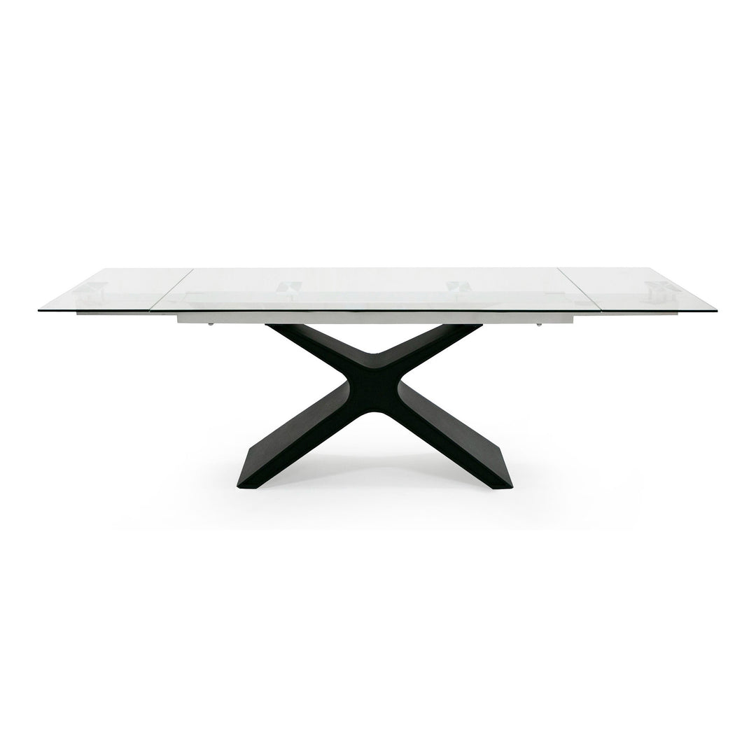 Adler - Modern Black Glass Extendable 63"/94.5" Dining Table