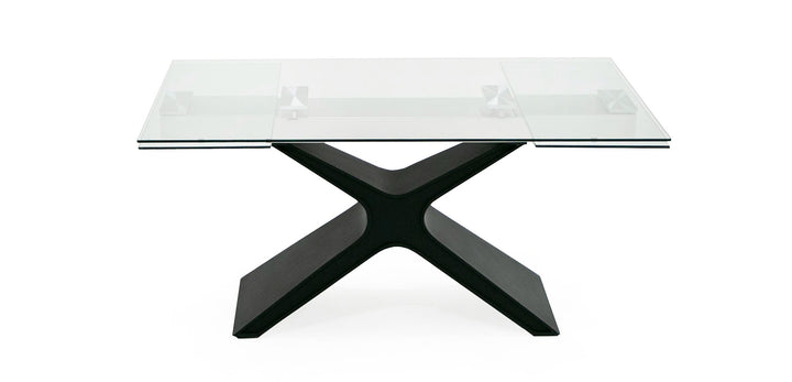 Adler - Modern Black Glass Extendable 63"/94.5" Dining Table