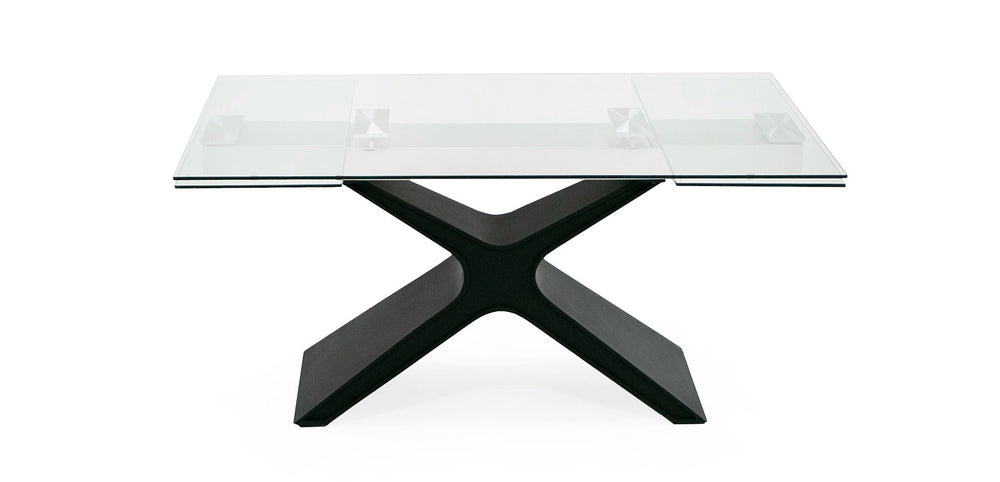 Adler - Modern Black Glass Extendable 63"/94.5" Dining Table