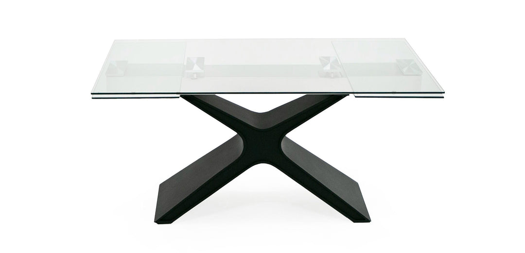 Adler - Modern Black Glass Extendable 63"/94.5" Dining Table