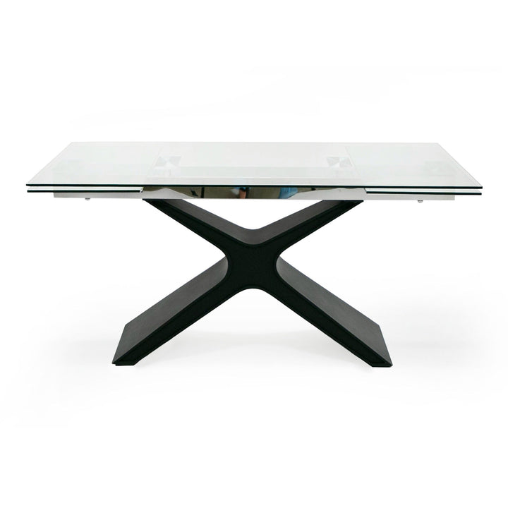 Adler - Modern Black Glass Extendable 63"/94.5" Dining Table