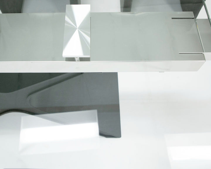 Adler - Modern Black Glass Extendable 63"/94.5" Dining Table