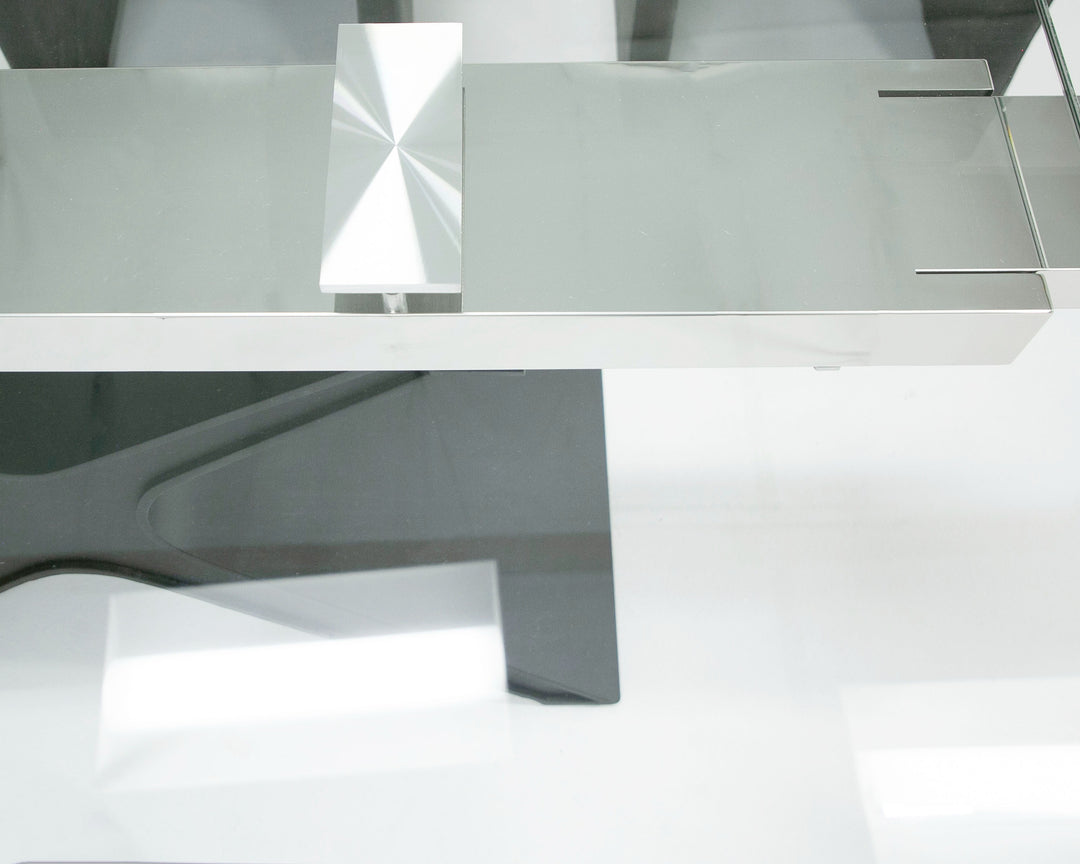 Adler - Modern Black Glass Extendable 63"/94.5" Dining Table