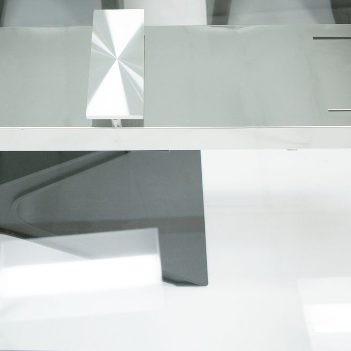 Adler - Modern Black Glass Extendable 63"/94.5" Dining Table