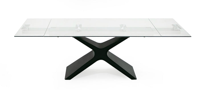Adler - Modern Black Glass Extendable 63"/94.5" Dining Table