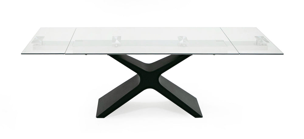 Adler - Modern Black Glass Extendable 63"/94.5" Dining Table