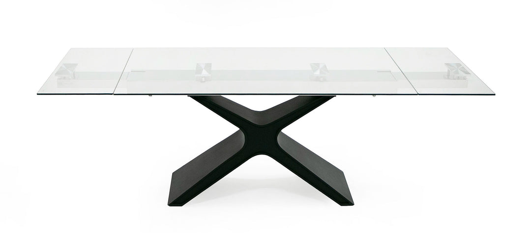 Adler - Modern Black Glass Extendable 63"/94.5" Dining Table
