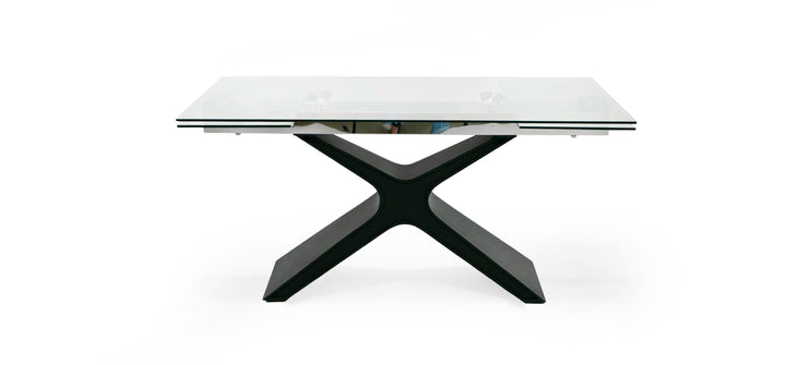Adler - Modern Black Glass Extendable 63"/94.5" Dining Table