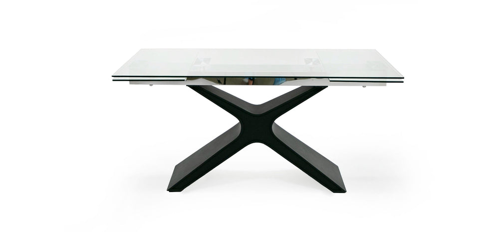 Adler - Modern Black Glass Extendable 63"/94.5" Dining Table