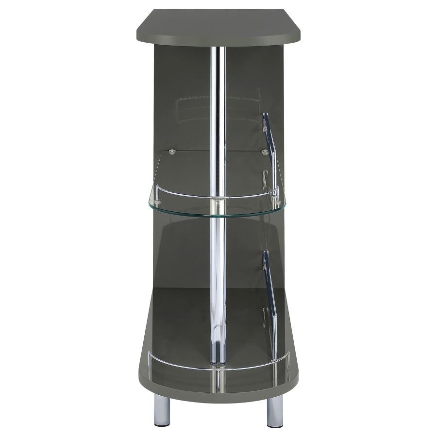 Adolfo - Rectangular 2 - Tier Home Bar Table - Gray High Gloss Home Bars modern furniture Contempo Furniture
