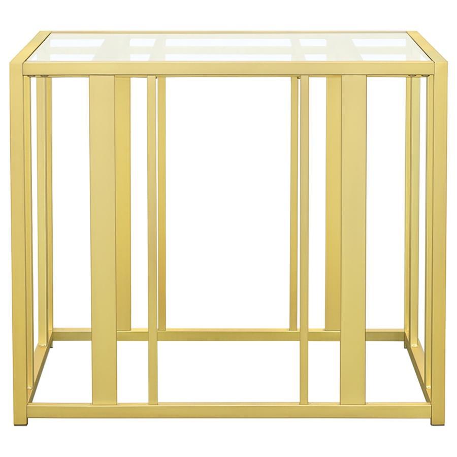 Adri - 2 Piece Coffee And End Table Set - Matte Brass Table Set modern furniture Contempo Furniture