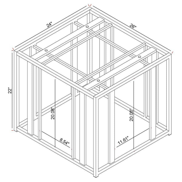 Adri - Rectangular Glass Top Side End Table - Matte Brass End Table modern furniture Contempo Furniture