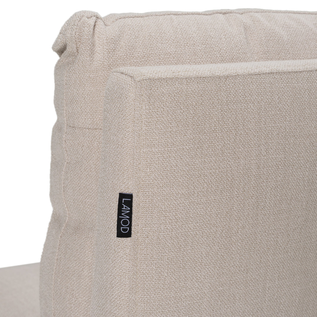 Adrian - Modern Beige Fabric Dining Chair w/ Castor Wheels