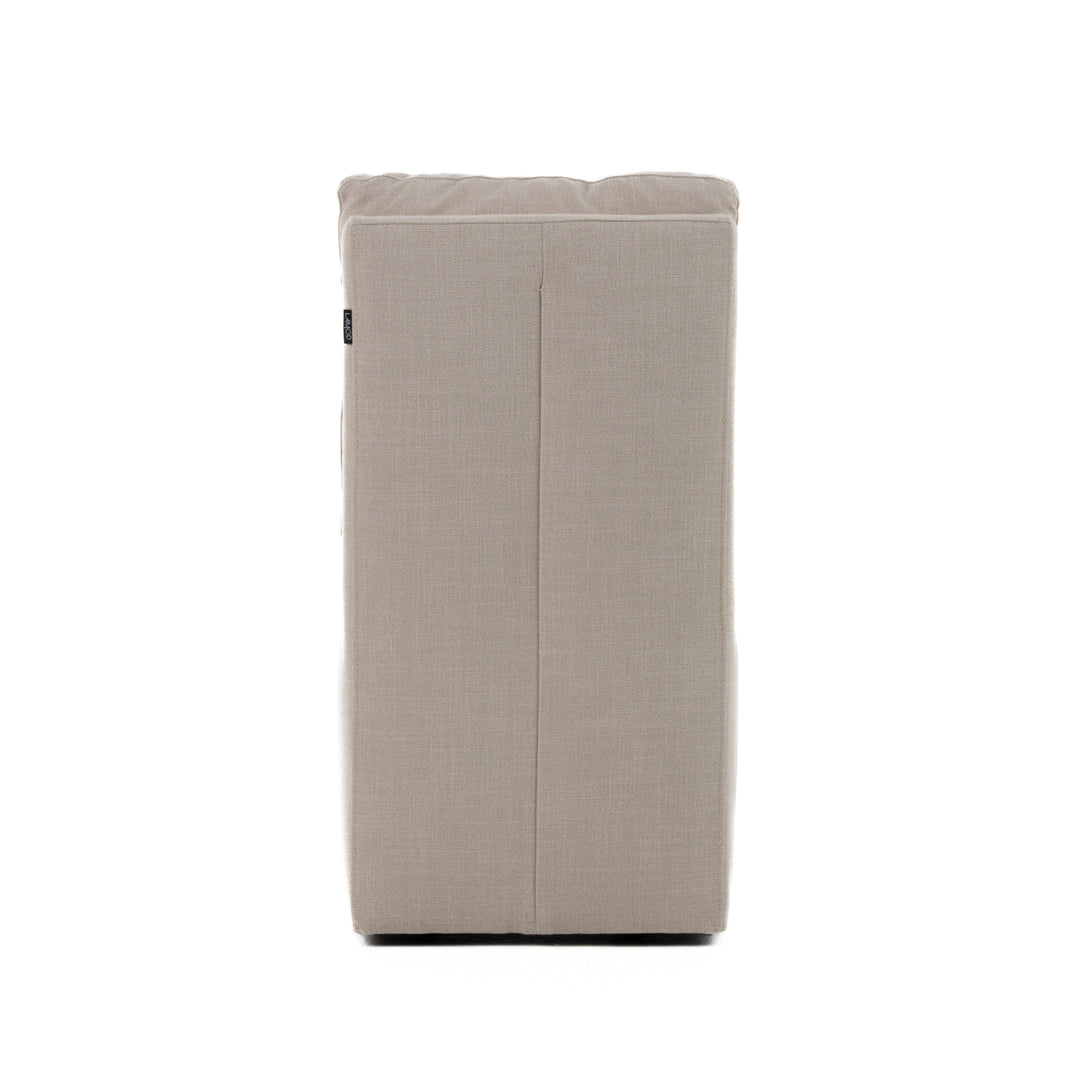 Adrian - Modern Beige Fabric Dining Chair with Castor Wheels