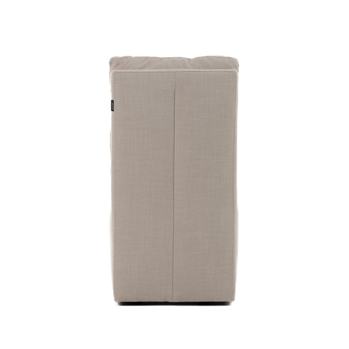 Adrian - Modern Beige Fabric Dining Chair with Castor Wheels