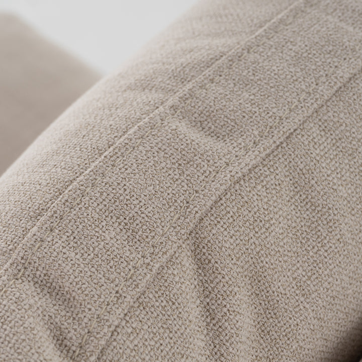 Adrian - Modern Beige Fabric Dining Chair with Castor Wheels