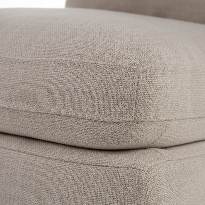 Adrian - Modern Beige Fabric Dining Chair with Castor Wheels